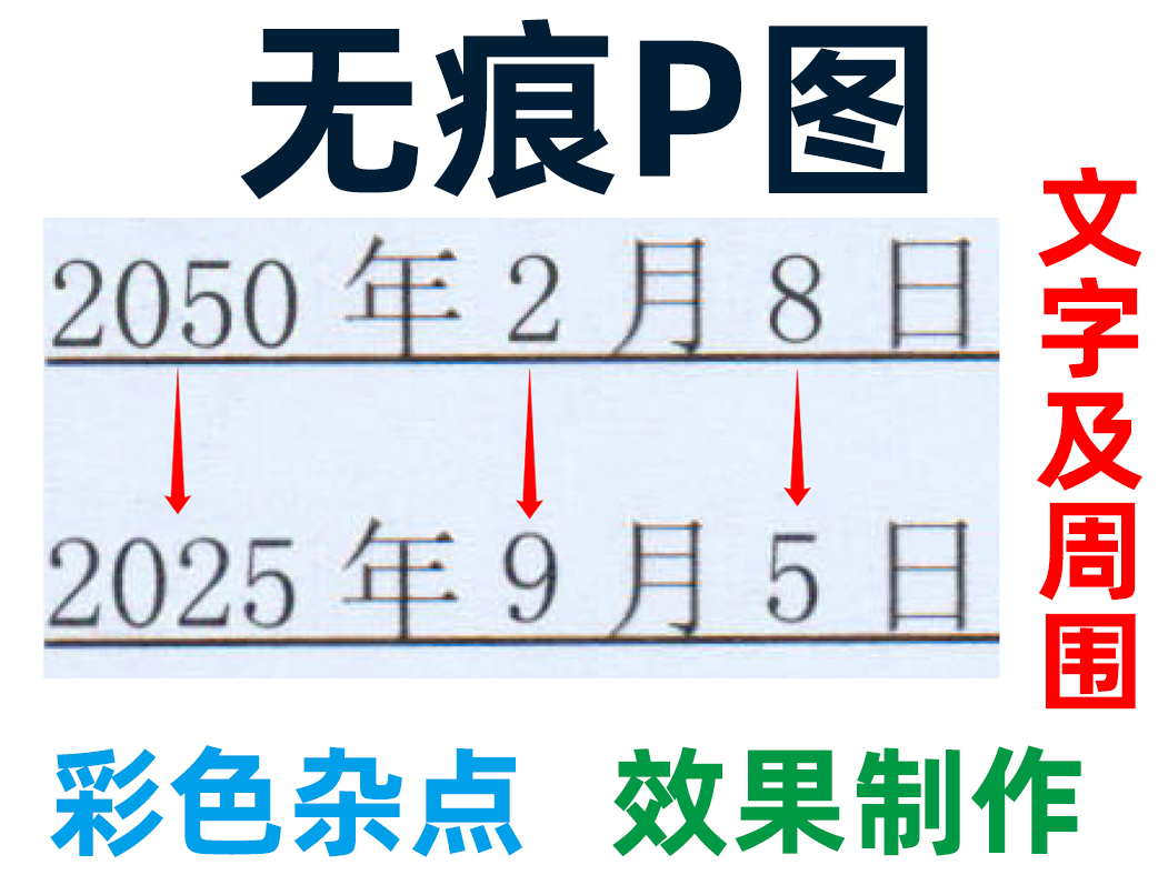 P图改字无痕改图教程:文字内部及周围彩色杂点效果制作